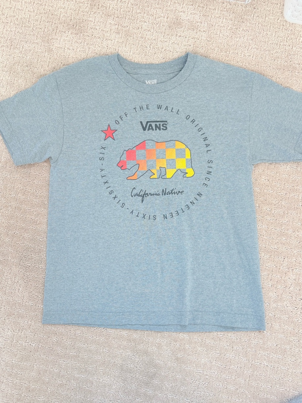 Boys VANS Size M Medium Light Blue Super Soft Short Sleeve T Shirt - Picture 1 of 2